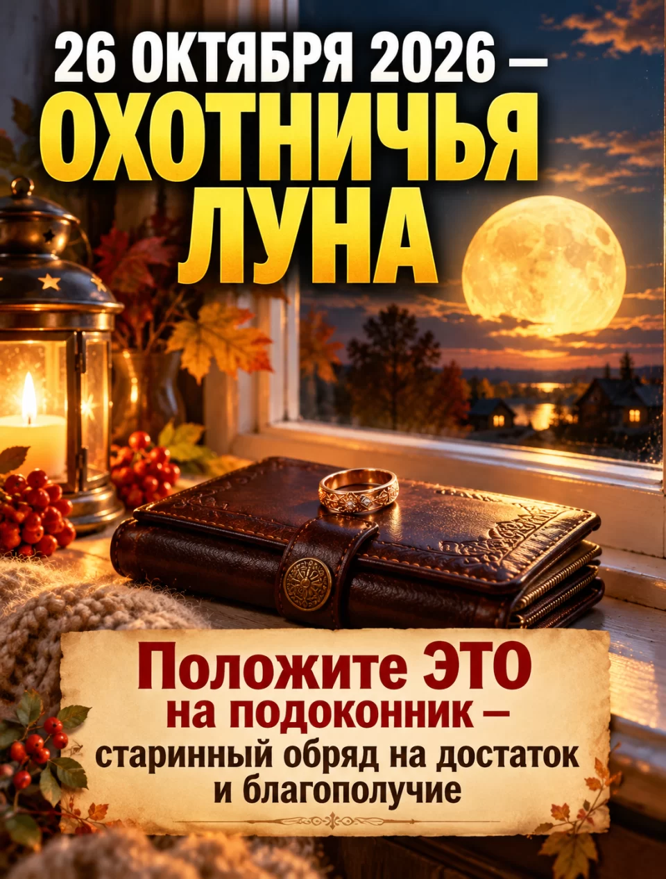 26 ОКТЯБРЯ 2026 — ОХОТНИЧЬЯ ЛУНА